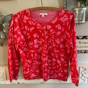 CAbi Cardigan Knit Red Pink Retro Design Medium